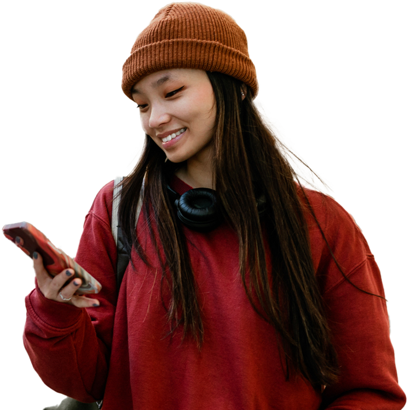 person looking at their phone