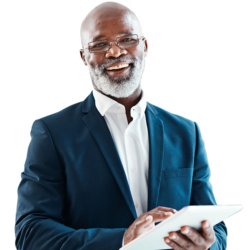 Man with a beard in a suit