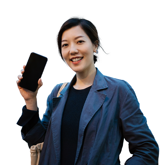 business professional holding cell phone