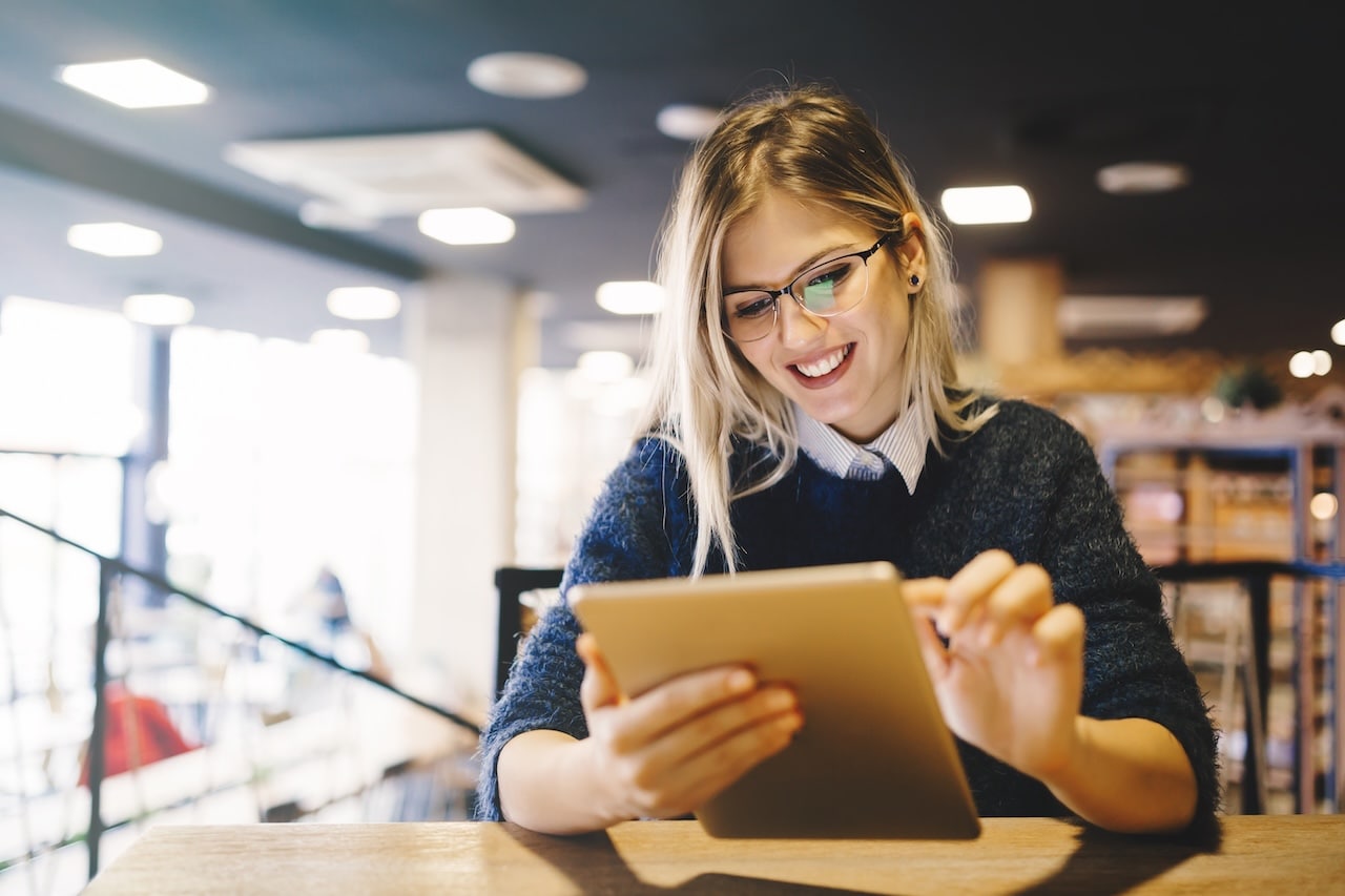 women on tablet 