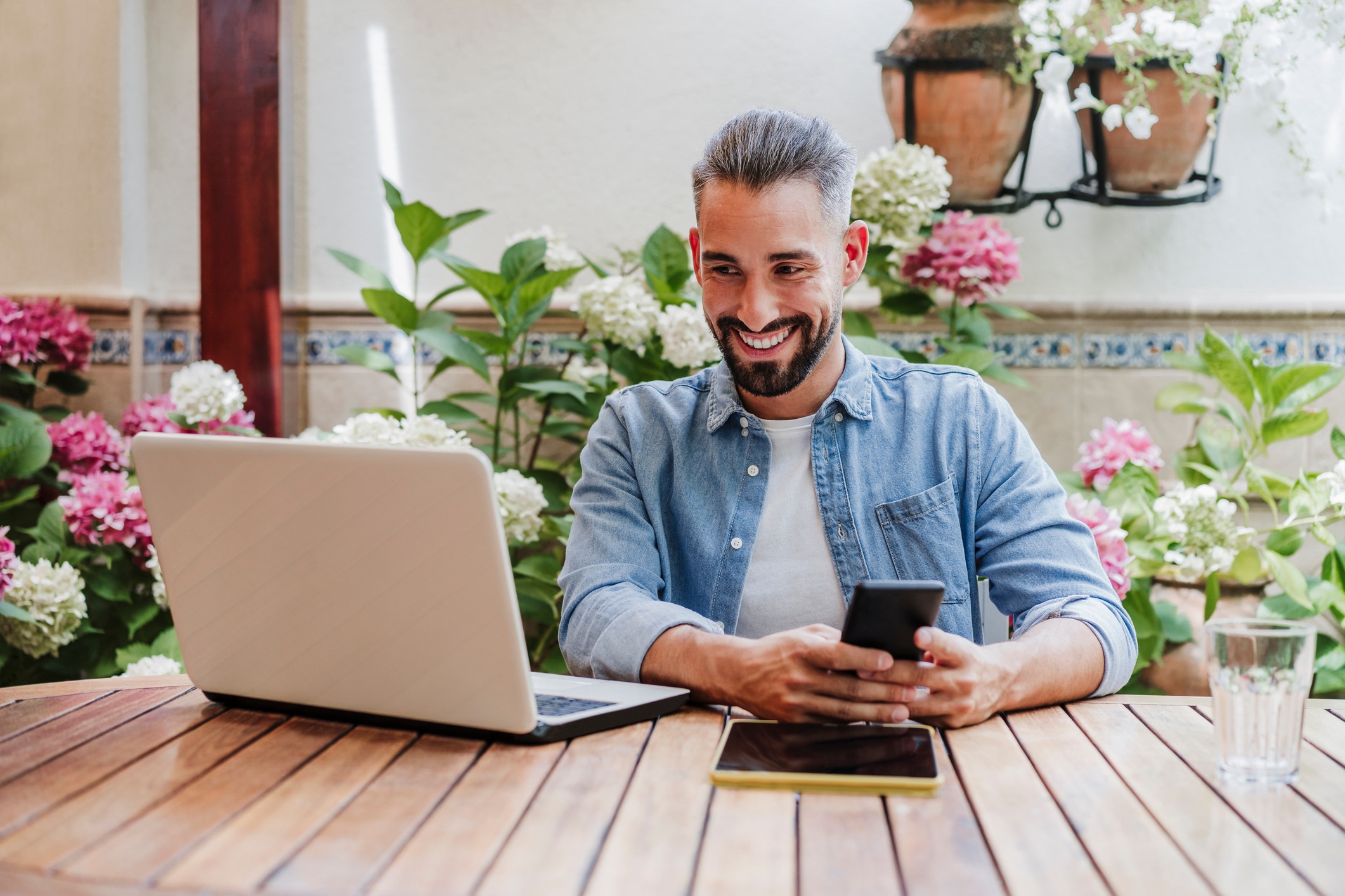 Man using mobile phone