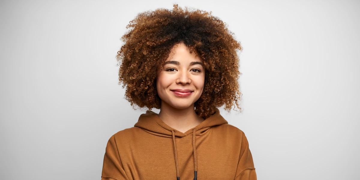 woman giving a cheeky smile