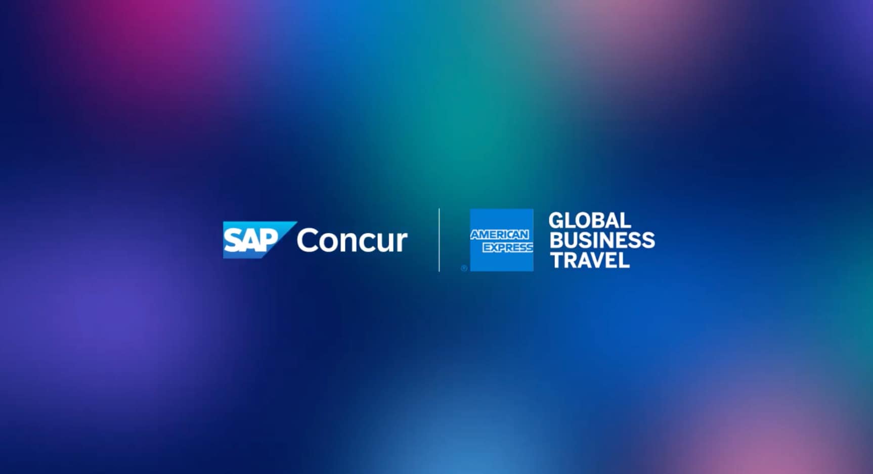 Colorful background with Concur and American Express logo