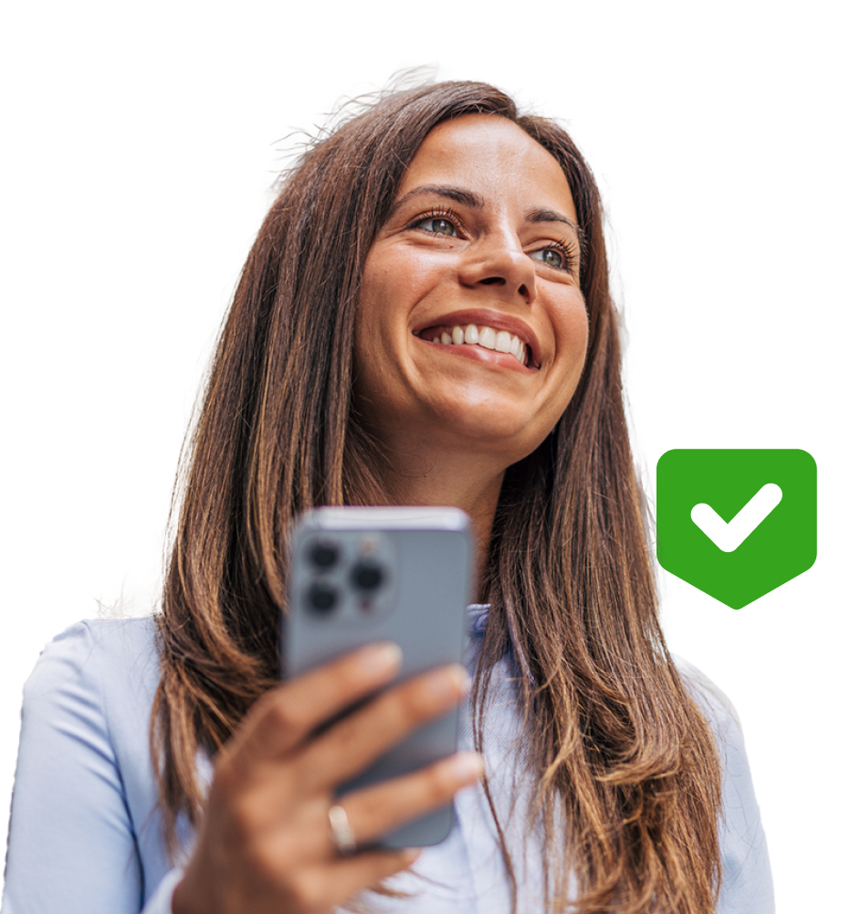 Woman excited to be connected