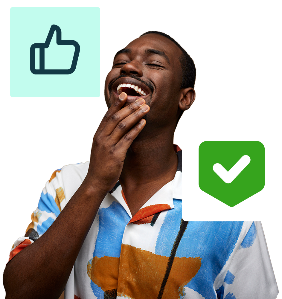 A man happy at the completed work