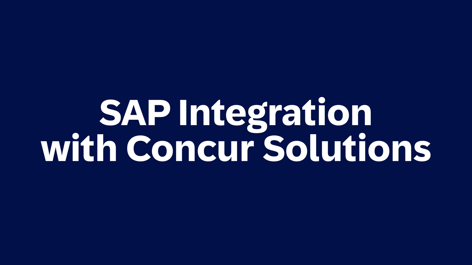 <span>Integration Social Clip - Benefits of Integrating ERP to SAP Concur with SAP Integration for Concur Solutions</span>
