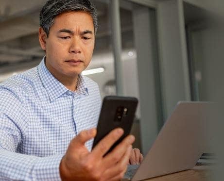 person on mobile phone