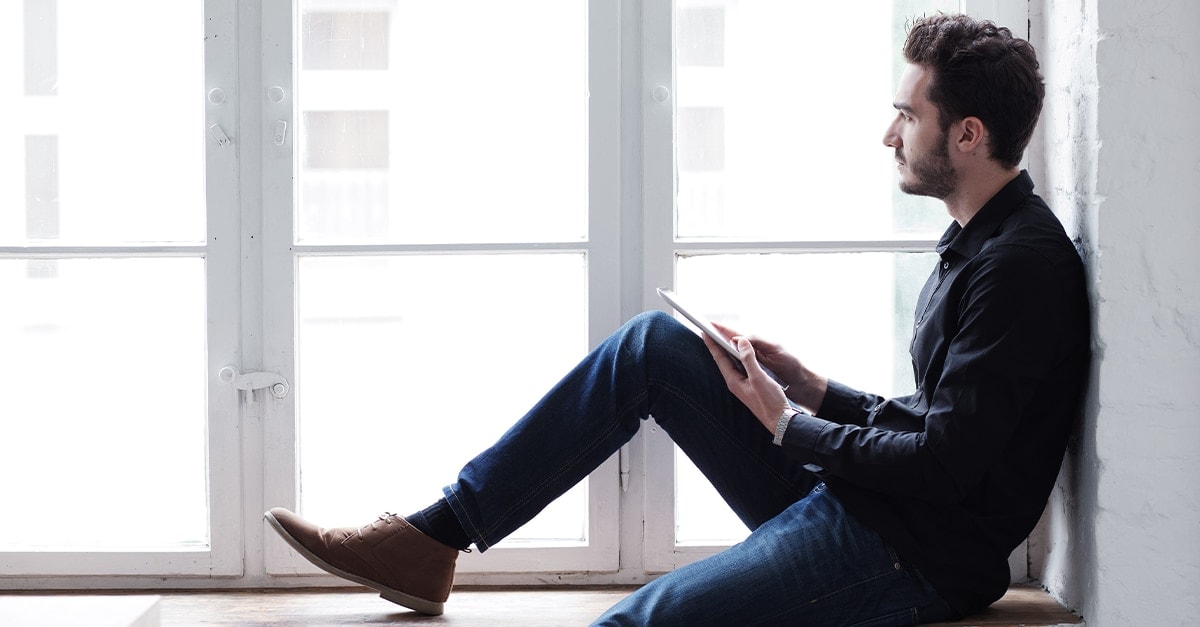 man-looking-into-distance