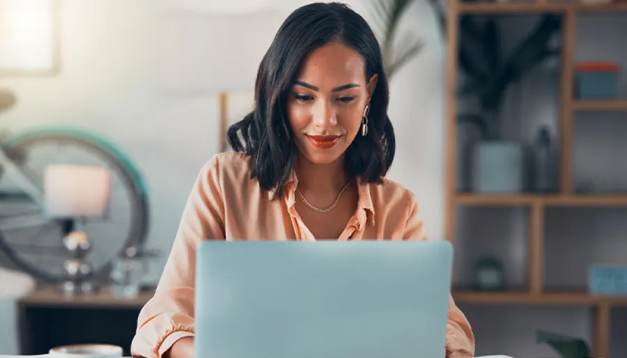 Woman working on computer