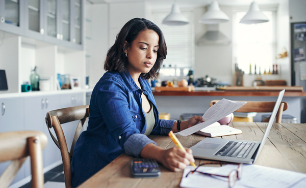 Woman working on computer