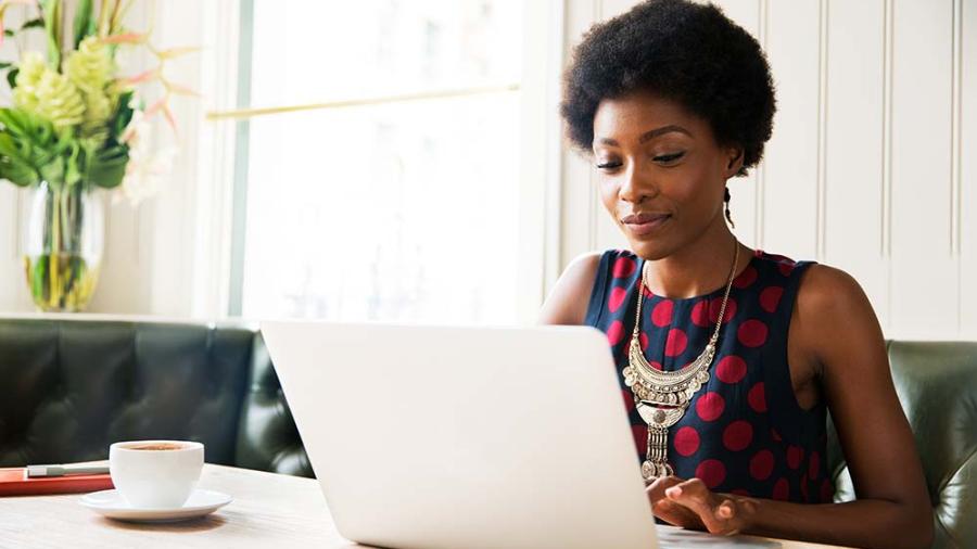 person working on laptop