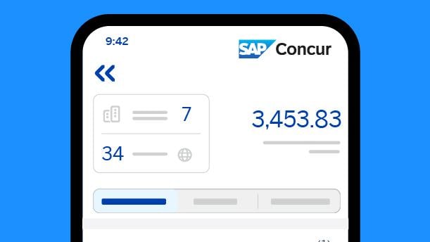 screenshot of concur expense product