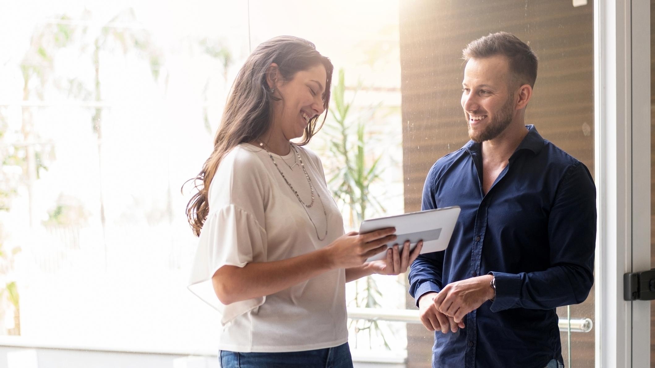 two people in an office