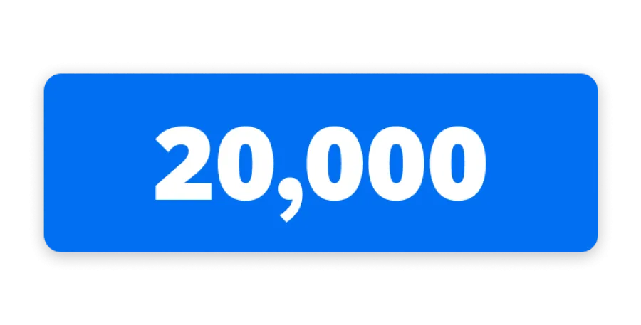 A box with the number 20,000 in it