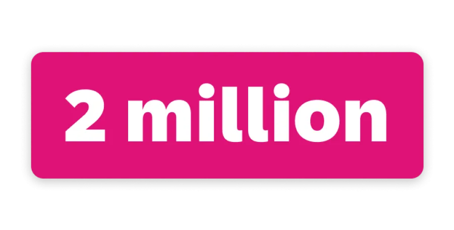A box with the number 2 million in it
