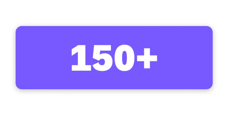 A box with the number 150 million in it