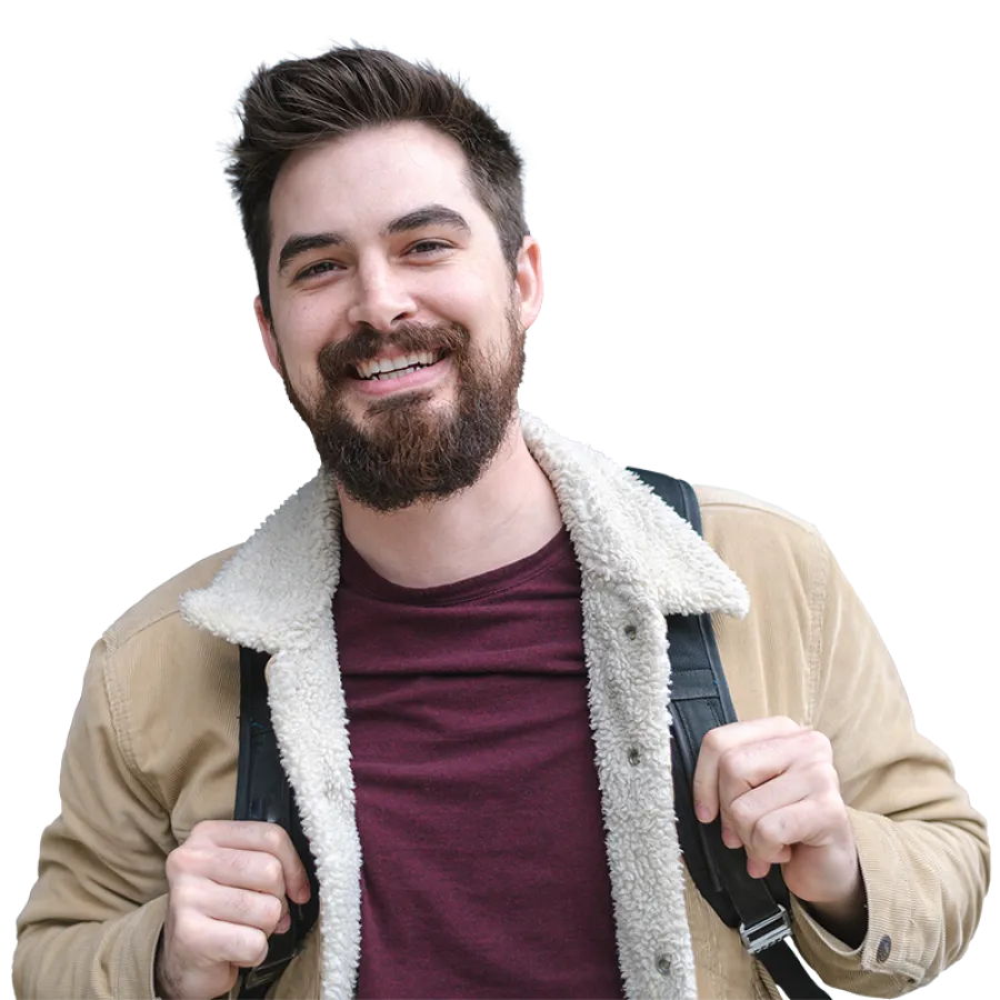 Man with backpack