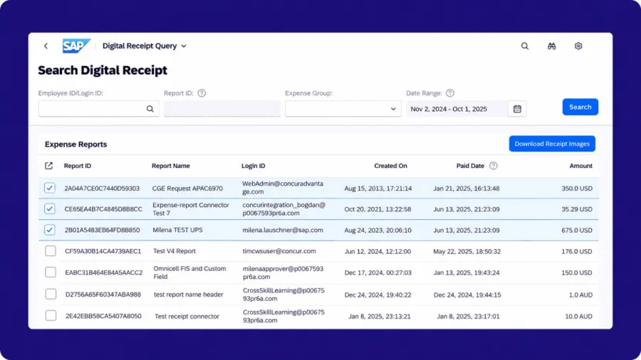 digital receipt query demo