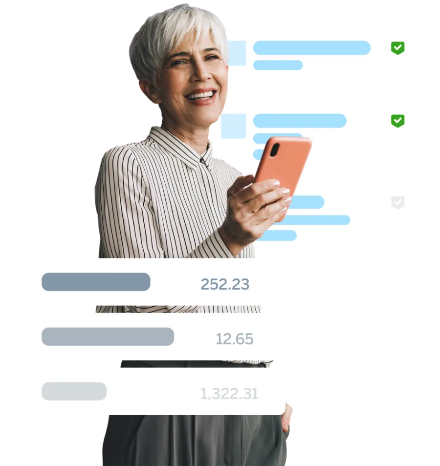 Woman looking at the apps on her phone