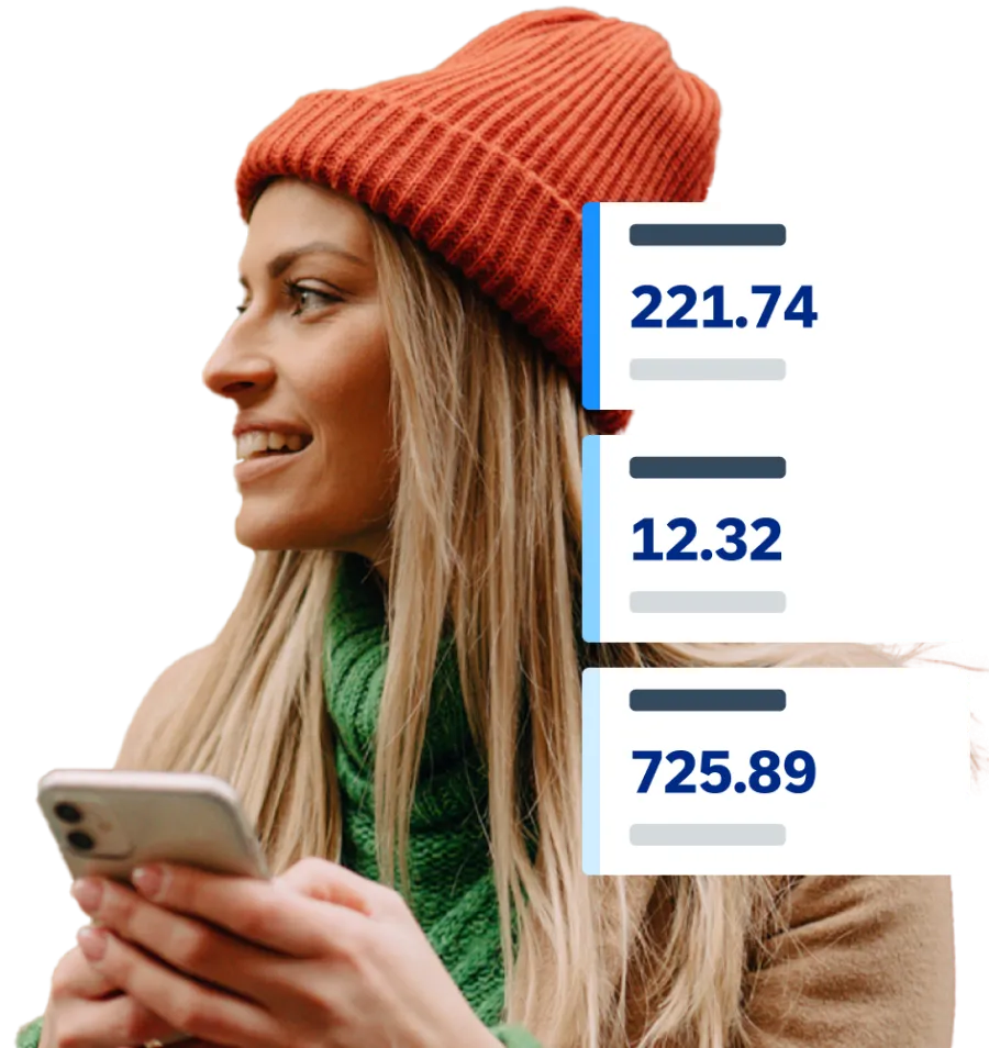 Woman excited to be using American Express