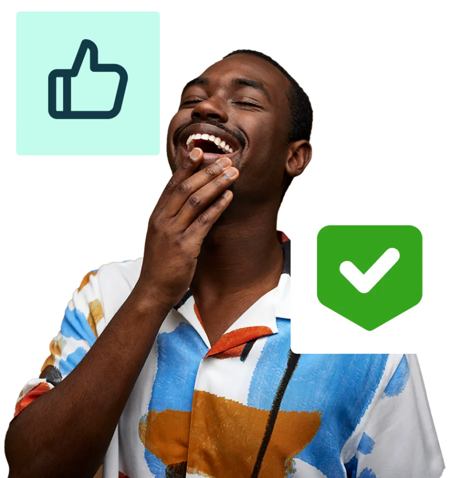 A man happy at the completed work