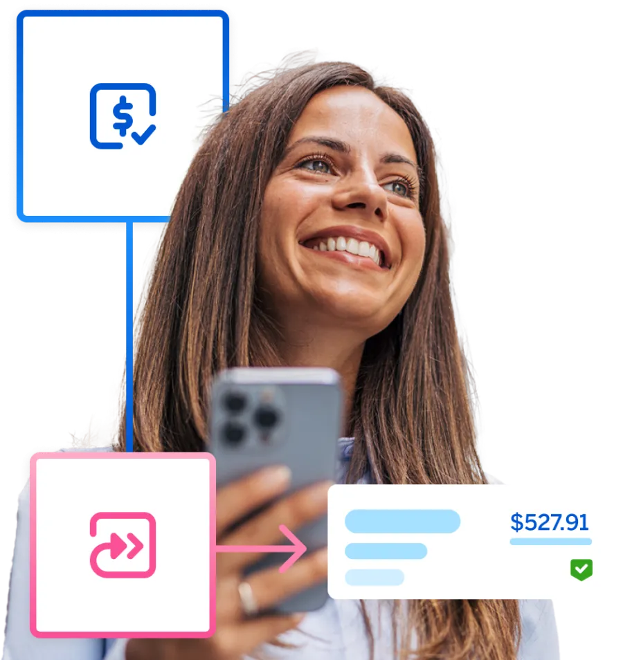 Woman looking at the apps on her phone