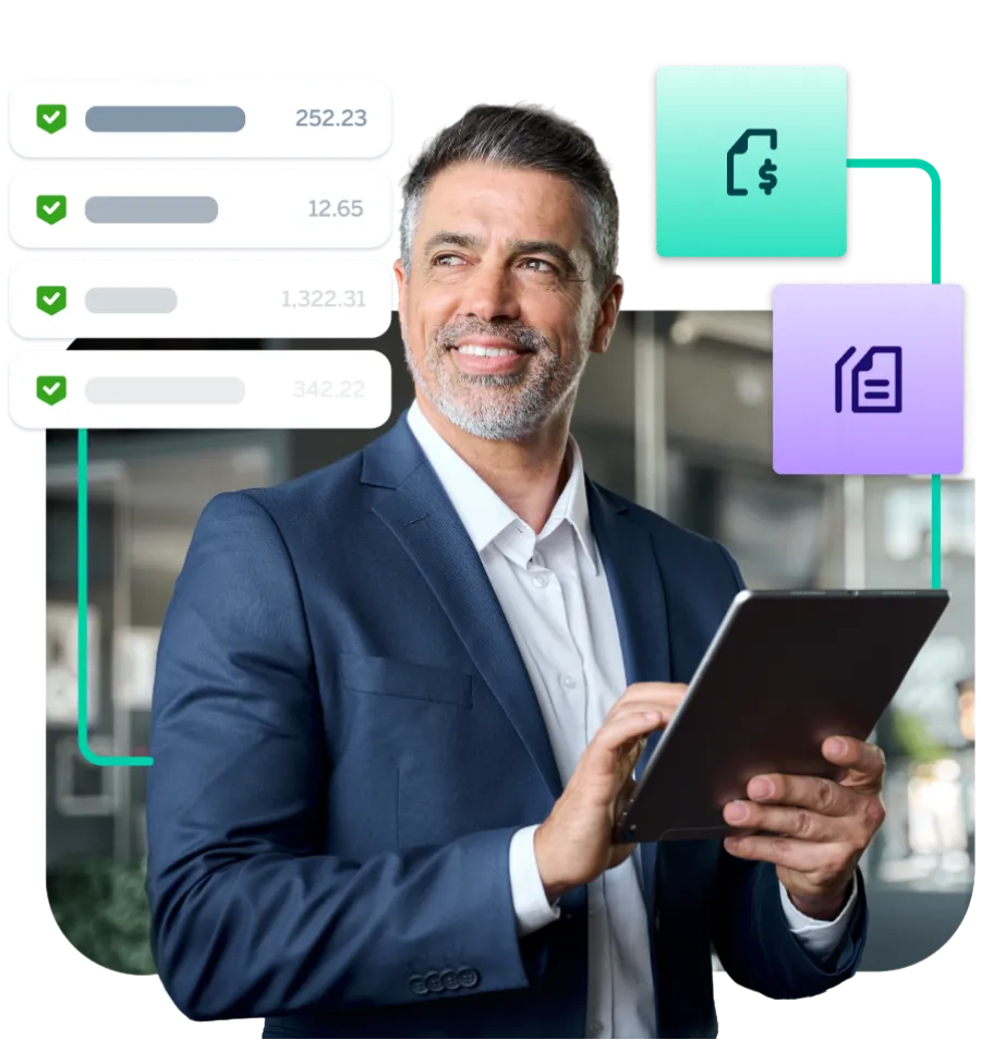 Older man excited he used Concur Invoice for his invoices