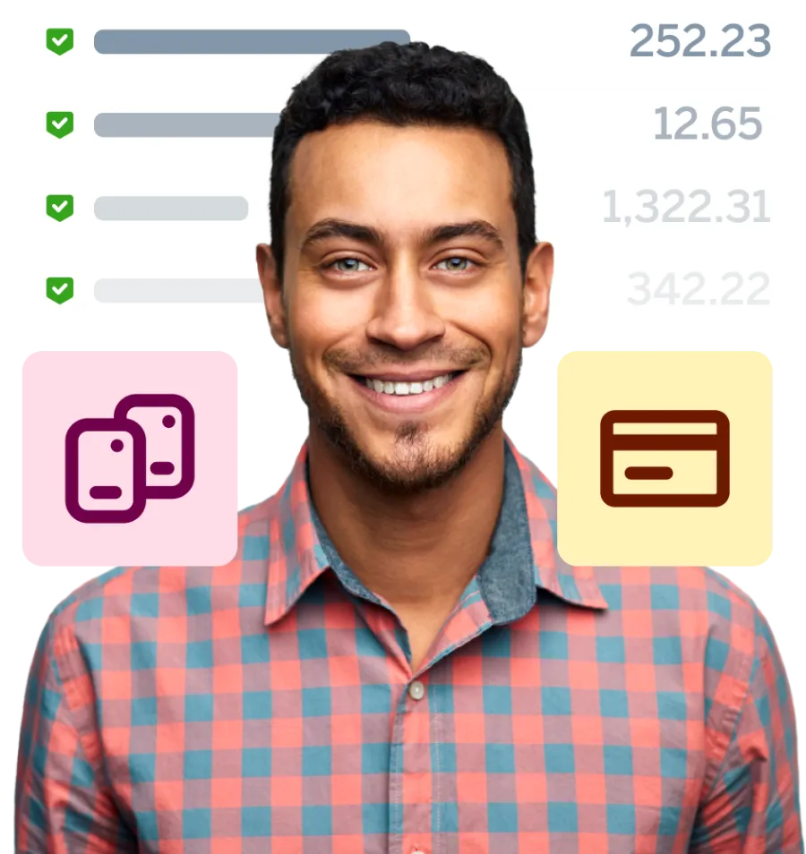 Man excited about all of his payment options