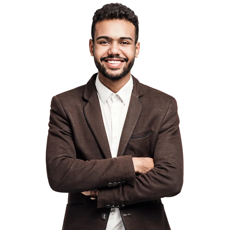 person smiling with arms crossed