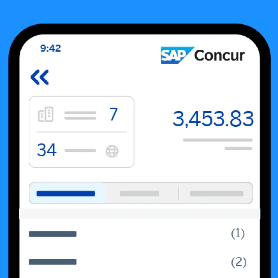 phone displaying expense app