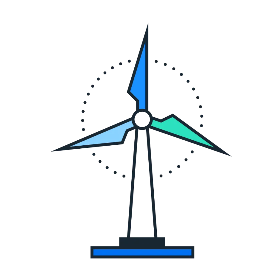 graphic of turbine power windmill