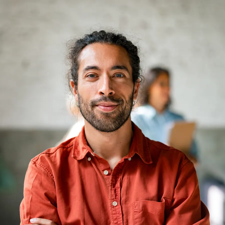man smiling at camera