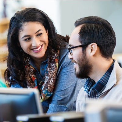 people working in an office