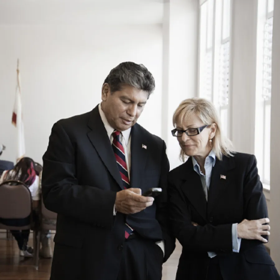 image of two politicians talking