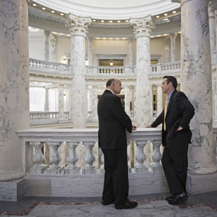 two politicians talking