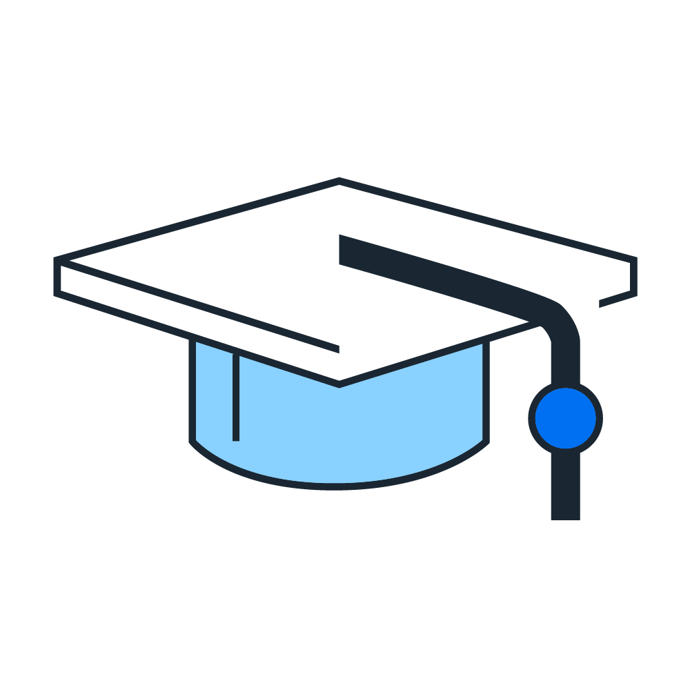 graduation cap pictogram