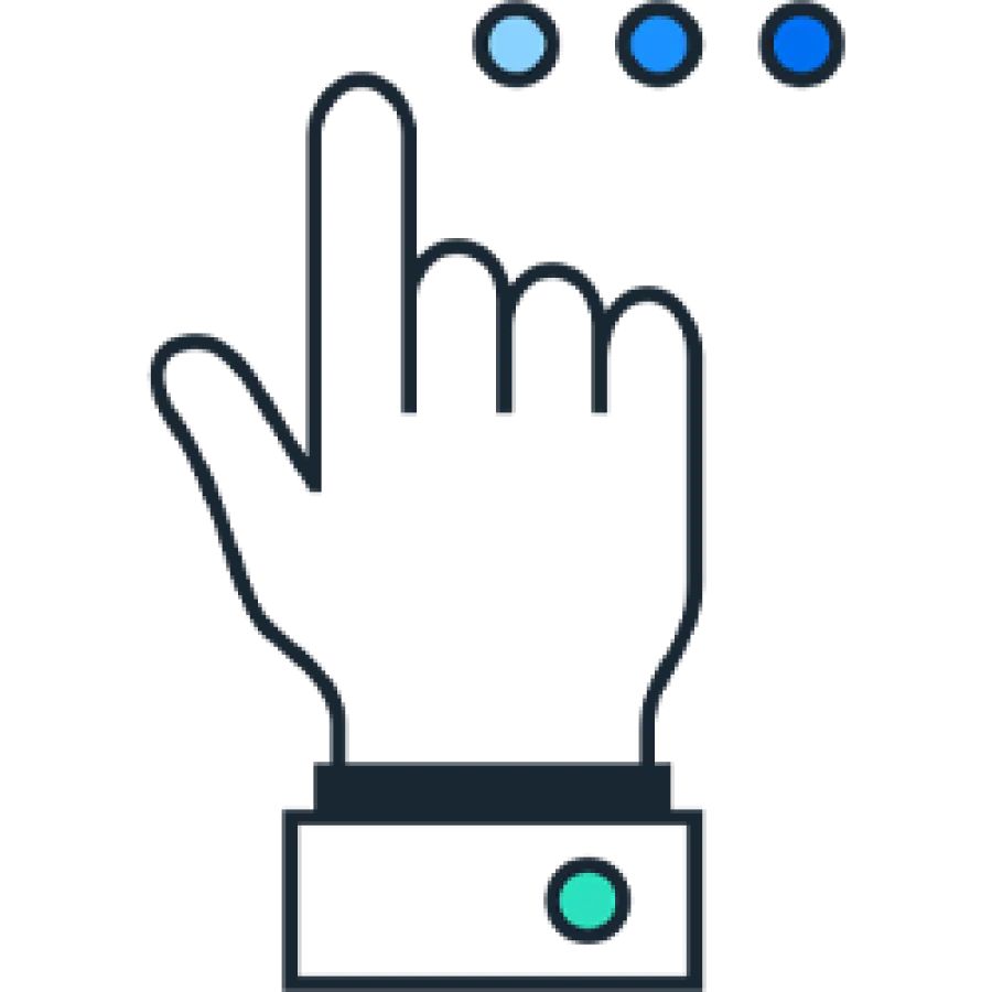 Hand pointing pictogrm