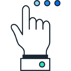 Hand pointing pictogrm