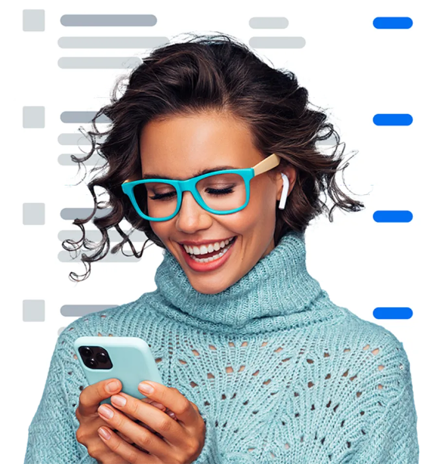 person using app