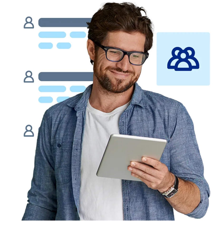 man using app