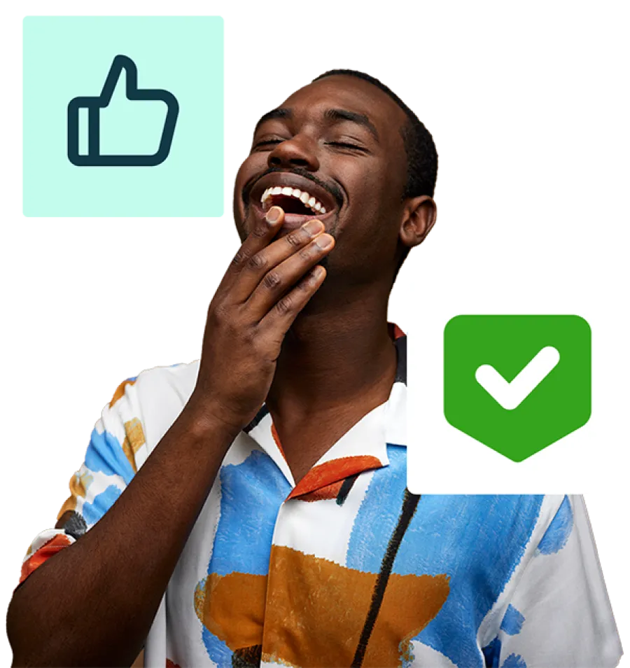 person with icons