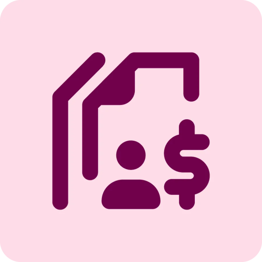 graphic of user and dollar sign 