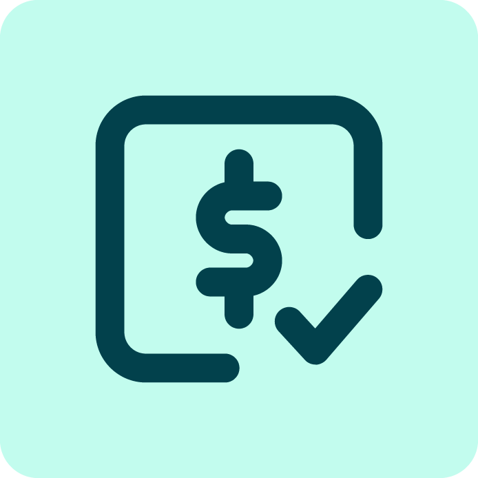 graphic of dollar sign and check